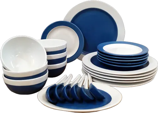 Oona Dinner Set White U0026blue 25pc Ceramic Png Dinner Plate Png