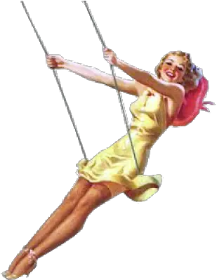 Download Pin Up Girl Png Transparent Vintage Woman On Swing Pin Up Girl Png