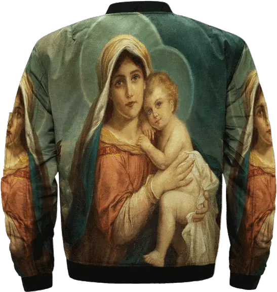 Baby Jesus Png Com Mary And Baby Jesus Over Print Jacket Long Sleeve Baby Jesus Png