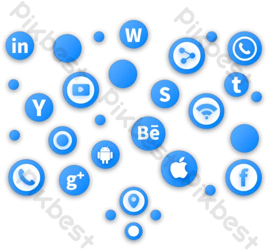 Blue Social Media Icons Psd Free Download Pikbest Dot Png Christmas Icon Collages