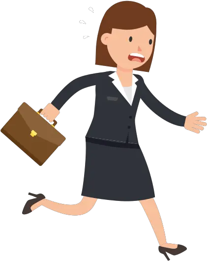 Corporate Woman Running Late Cartoon Woman With Suitcase Woman Running Late Cartoon Png Cartoon Woman Png