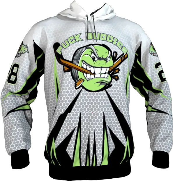 Puck Buddies White Hoodie Long Sleeve Png White Hoodie Png