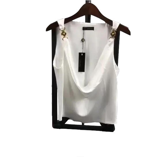 Ladies Versace White Top With Gold Medusa Logo Solid Png Versace Logo Png