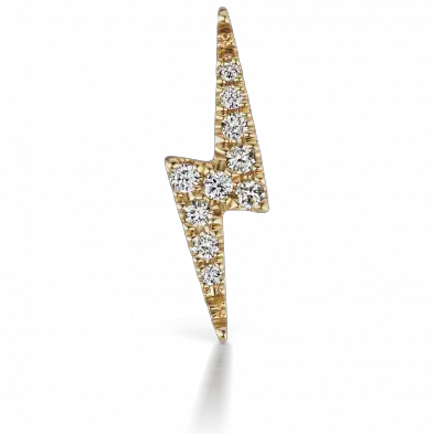 11mm Diamond Lightning Bolt Traditional Stud In Yellow Gold Earring Png Yellow Lightning Png