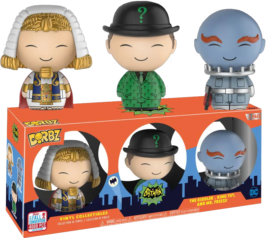 Dorbz 3 Pack 1966 Batman King Tut Bookworm U0026 Mr Freeze Fall Con 2017 1966 Batman Mr Freeze Png King Tut Png