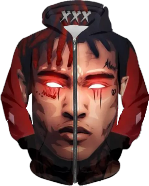 Xxxtentacion Red Hoodie Rip Xxxtentacion Art Png Xxxtentacion Png