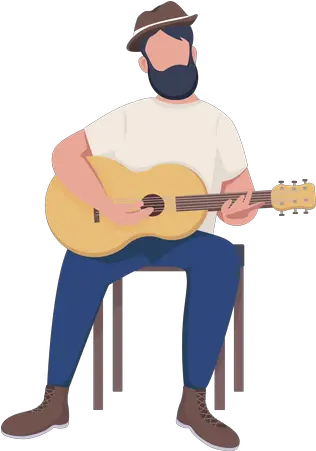 Melody Icon Download In Glyph Style Sitting Down Playing Guitar Cartoon Png My Melody Icon