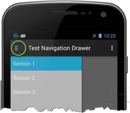 Add Icon Near Hamburger To Navigation Hamburger Bar Android Png Android Set Tint List For Specific Nav Drawer Icon