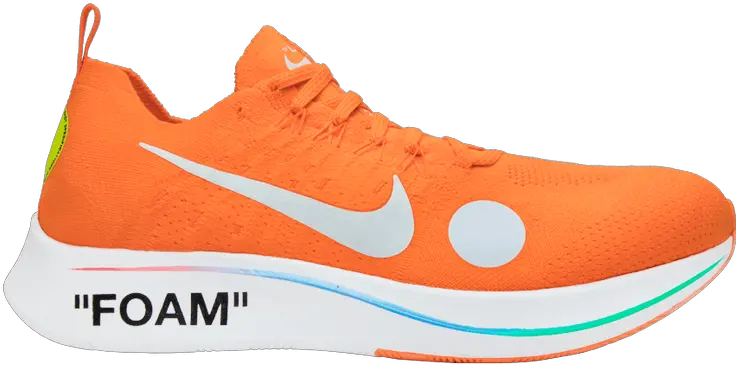 Off White X Zoom Fly Mercurial Flyknit U0027total Orangeu0027 Nike Mens Zoom Fly Mercurial Fk Png Orange Nike Logo