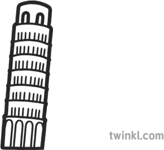 Leaning Tower Of Pisa Map Icon Landmark Leaning Tower Of Pisa Clipart Black And White Png Leaning Tower Of Pisa Png