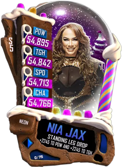 Nia Jax Wwe Supercard Neon Holiday Png Nia Jax Png