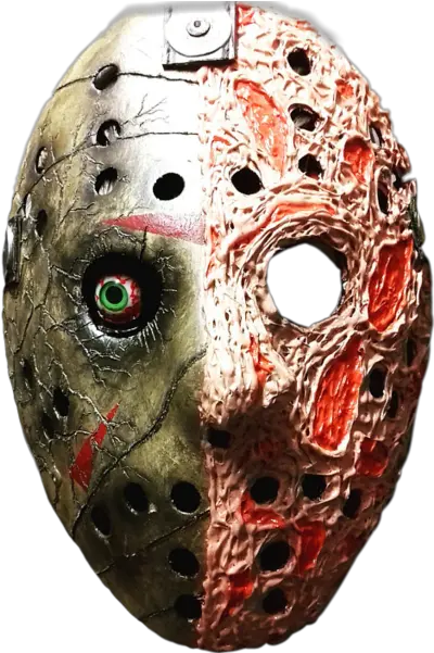 Jason Vs Freddy Split Mask 2 Png Official Psds Goaltender Mask Jason Mask Png