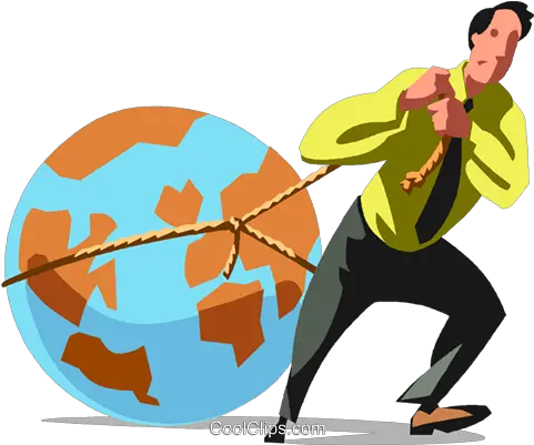 Businessman Dragging The World Royalty Free Vector Clip Art Dragging Clipart Png World Clipart Png