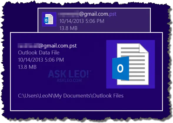 Where Is My Outlook Pst File Located Ask Leo Horizontal Png Outlook Express Icon