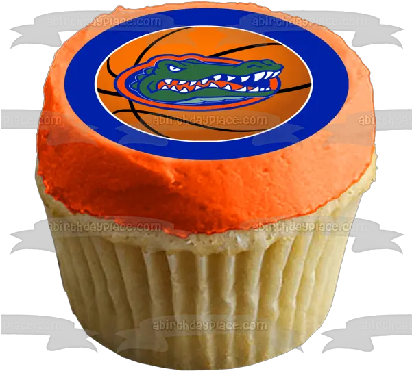 University Of Florida Gators Basketball Logo Edible Cake Topper Image Abpid06434 Sonic Cupcakes Png Florida Gator Icon