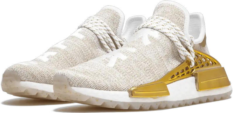 Adidas Pw Hu Holi Nmd Mc Pw Human Race Gold Png Adidas Boost Icon 2 White And Gold