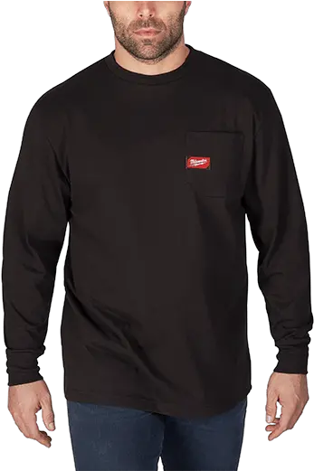 Heavy Duty Pocket T Shirts Milwaukee Tool Long Sleeve Png Shirt Pocket Png