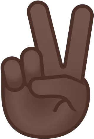 Victory Hand Emoji With Dark Skin Black Peace Sign Emoji Png Peace Emoji Png