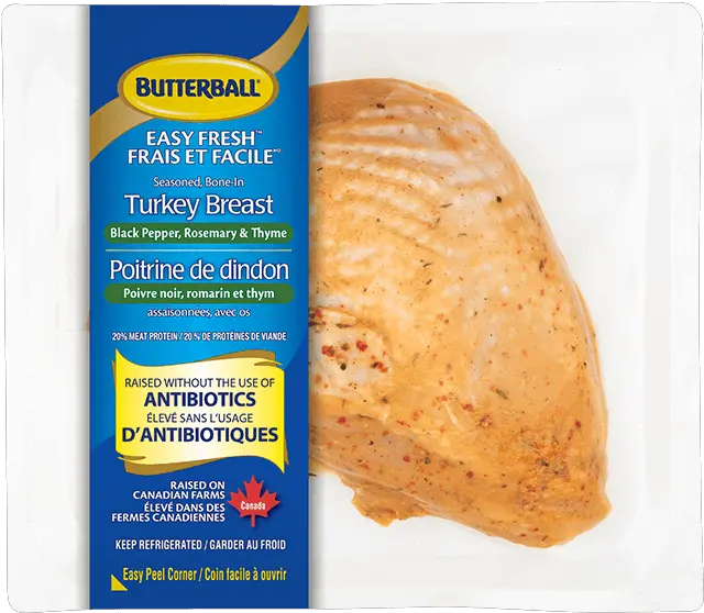 Bone In Turkey Breast U2013 Black Pepper Rosemary U0026 Thyme Butterball Boneless Skinless Turkey Breast Png Cooked Turkey Png