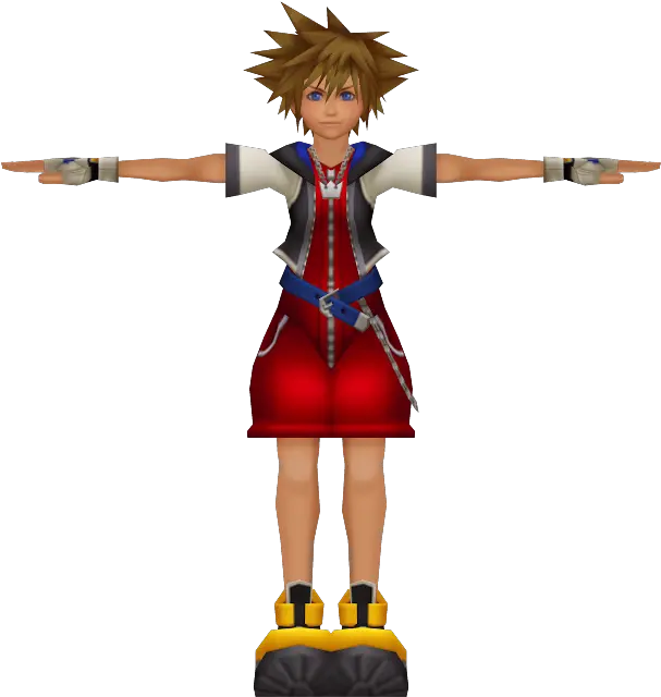 Sora Hearts 1 Outfit Kingdom Hearts 3d Model Png Kingdom Hearts Sora Png