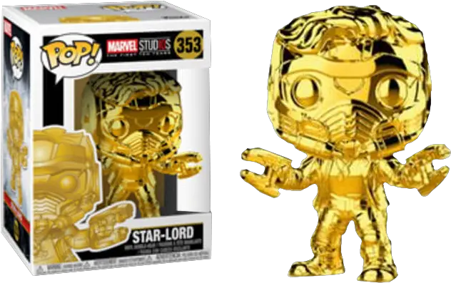 Marvel Funko Pop Star Lord Gold Chrome 353 Star Lord Chrome Funko Png Star Lord Png