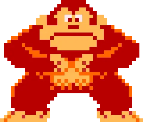 Pixilart Donkey Kong Arcade Sprite Donkey Kong Game By Donkey Kong Black And White Pixel Png Donkey Kong Png