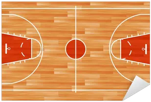 Sticker Wooden Parquet Floor Basketball Court Vector Cancha De Basquetbol Madera Png Basketball Court Icon