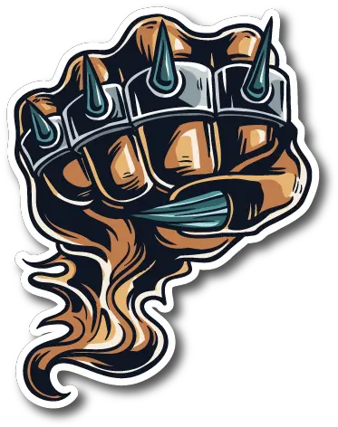 Monster Fist Hand Brass Knuckle Stickervinyl Stickers Fist With Brass Knuckles Png And Knuckles Transparent