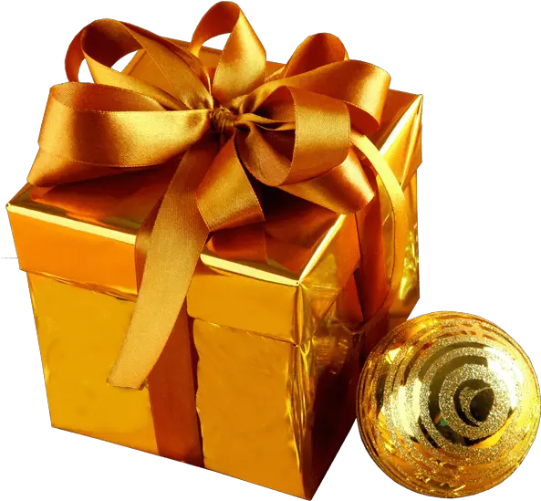 Gold Christmas Gift Transparent Image Free Png Images Christmas Present Transparent Background Gold Bow Transparent Background