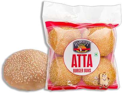 Atta Burger 4 Pcs Bread Harvest Gold Atta Burger Buns Png Burger Bun Png