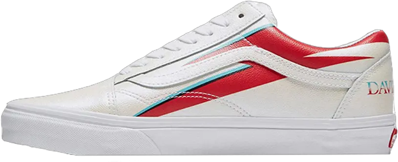 David Bowie X Vans Old Skool Lx White Red Where To Buy Vans David Bowie White Png David Bowie Five Years In The Making Of An Icon