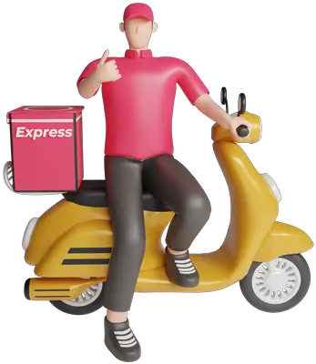 Premium Delivery Man Happy Bike Delivery Icon Transparent PNG