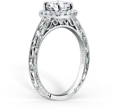 Kirk Kara Carmella K184nec6r G Finger Size 18ctwhitegold Metal 025 Ct Diamond 85459732 Tiffany Pave Solitaire Png Carmella Png