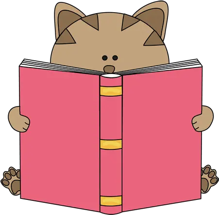 Cat Reading Book Clip Art Cat Reading Book Image Cat Reading A Book Clipart Png Book Clip Art Png