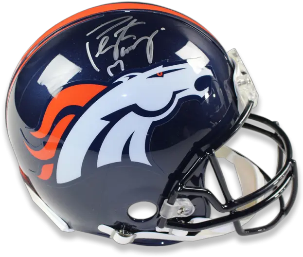 Peyton Manning Signed Full Size Denver Broncos Helmet Broncos Png Blue Icon Motorcycle Helmet