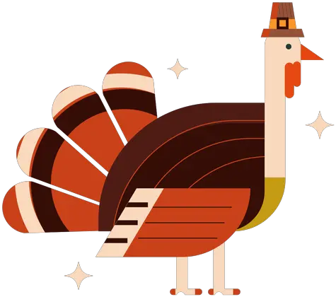 Turkey With Hat Flat Transparent Png U0026 Svg Vector Feliz Día De Acción De Gracias Thanksgiving Turkey Icon