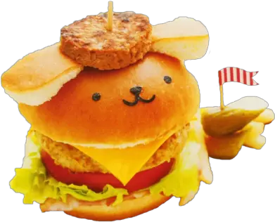 Transparent Burger Pompompurin Burger Png Cheeseburger Transparent