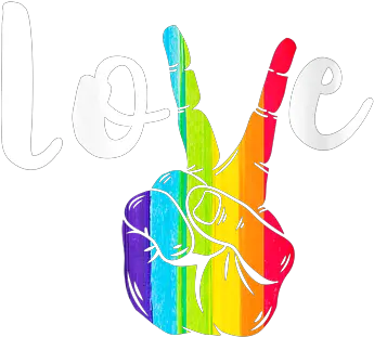 Womens Love Peace Sign Rainbow Lgbt Lesbian Gay Pride V Neck Tshirt Kids Tshirt Illustration Png Peace Sign Png