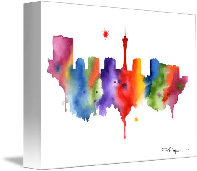 Las Vegas Skyline Los Angels City Skyline Painting Png Las Vegas Skyline Png