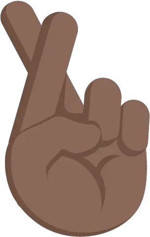 Hand With First And Index Finger Crossed Dark Skin Tone Png Emoji