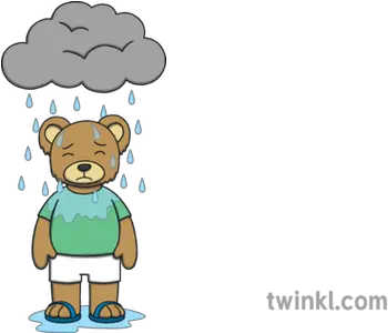 Toby The Teddy Bear With Rain Cloud No Background Soft Toy Cartoon Png Rain Transparent Background