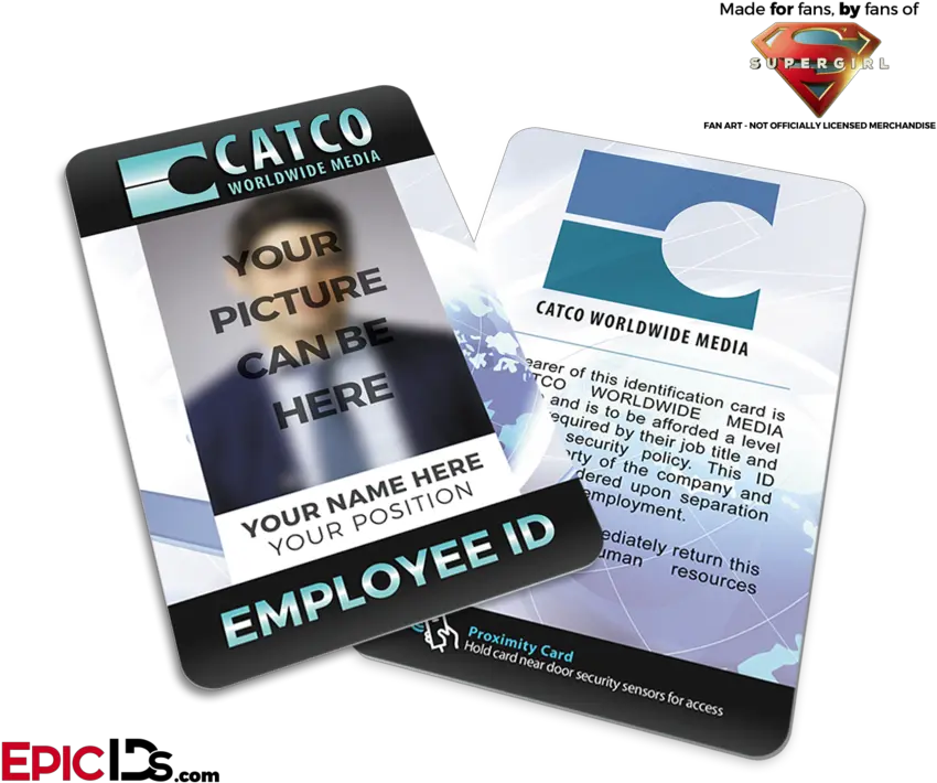 Download Hd Catco Worldwide Media U0027supergirlu0027 Employee Id Catco Custom Deo Id Png Supergirl Icon