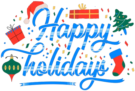 Happy Holidays Gift Design Lettering Dot Png Happy Holiday Png