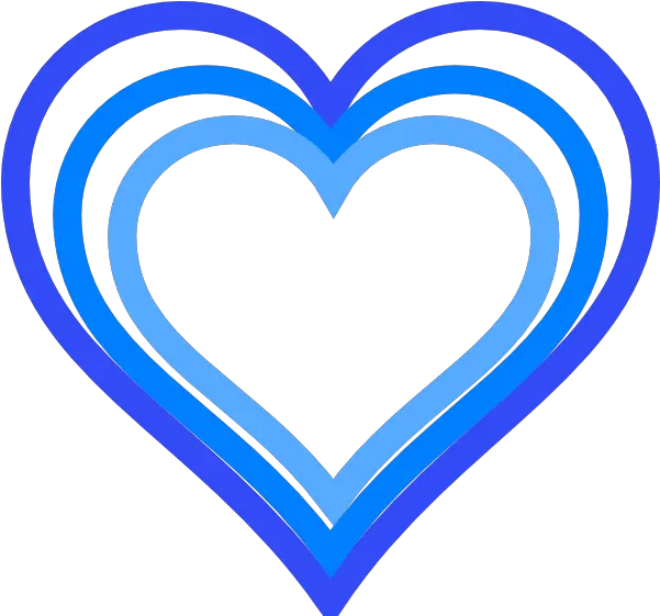 Download Triple Blue Heart Outline Clip Art Blue Blue And White Heart Png White Hearts Png