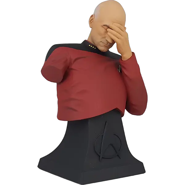 Next Generation Captain Picard Facepalm Figurine Png Face Palm Png