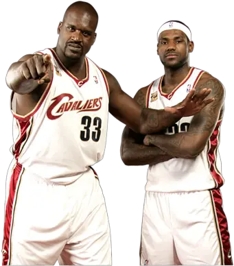 Lebron James Und Shaquille O Neal Psd Lebron Shaquille O Neal Png Lebron Face Png