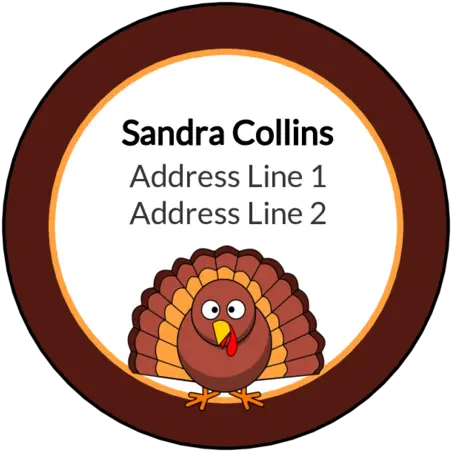 Thanksgiving Turkey Address Labels Label Templates Turkey Cartoon Png Thanksgiving Transparent