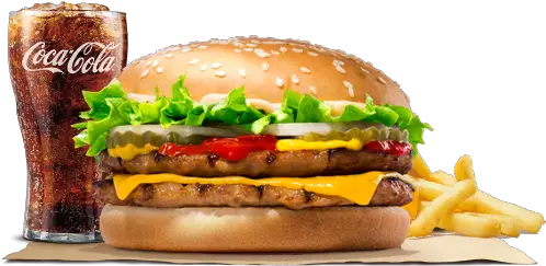 Download King Whopper Hamburger Png Burger And Fries