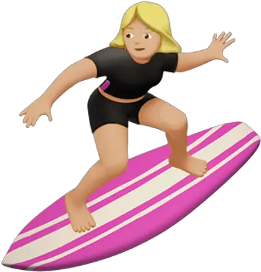 Female Surfer Emoji Transparent Png Surfer Emoji Water Emoji Transparent