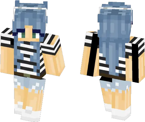 Download Blue Haired Girl Tumblr Summer Minecraft Skin Tiki Head Minecraft Skin Png Tumblr Transparents Blue